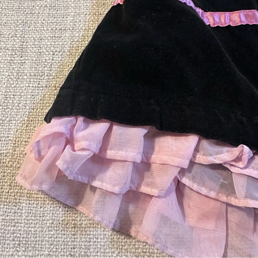 2 Skirts New THE CHILDREN'S PLACE Black Corduroy Velvet Pink Ruffle Bloomer 5 5T
